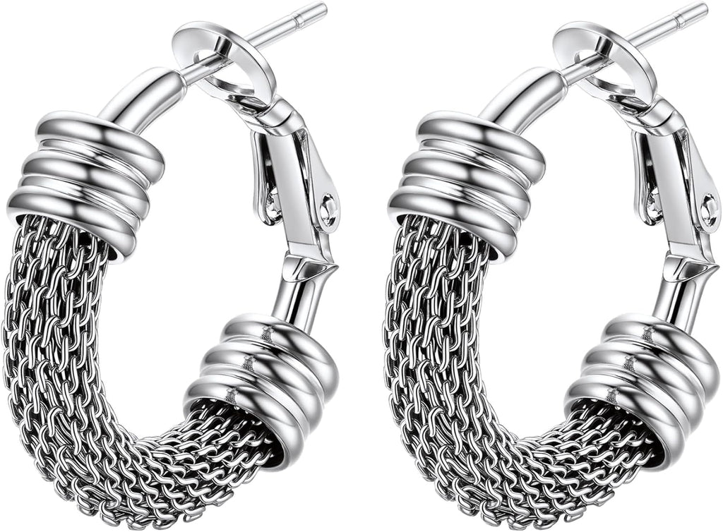 PROSTEEL 12\/16\/24\/32\/40 Pulgadas Aretes de Aro Gruesos para Muj...