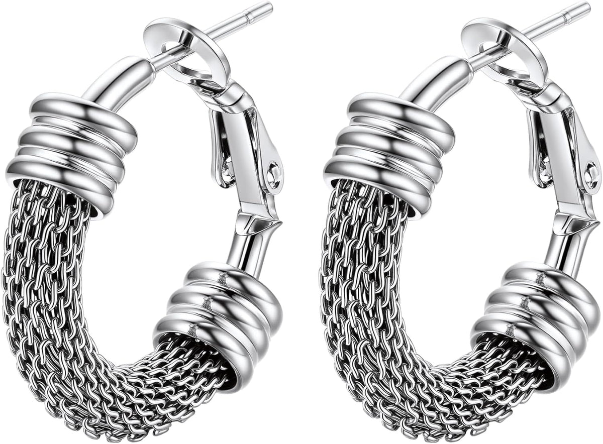 PROSTEEL 12\/16\/24\/32\/40 Pulgadas Aretes de Aro Gruesos para Muj...
