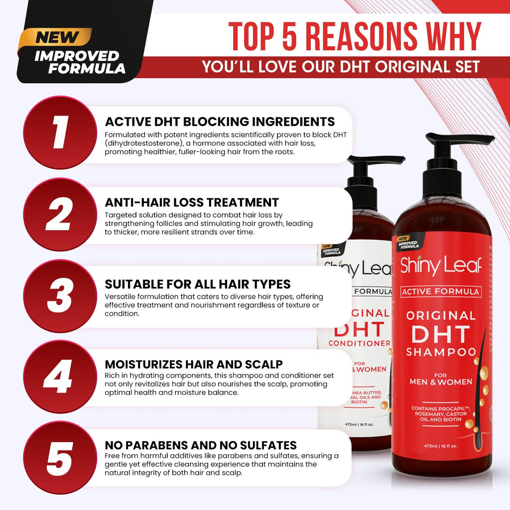 DHT Blocker Champú y acondicionador para pérdida de cabello con bio...