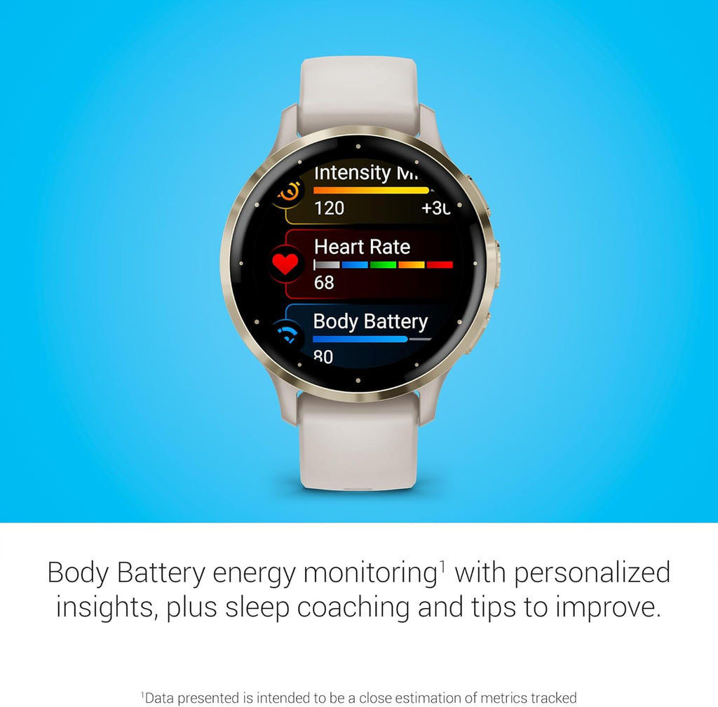 Garmin Venu 3S - Reloj inteligente con bisel de acero inoxidable do...