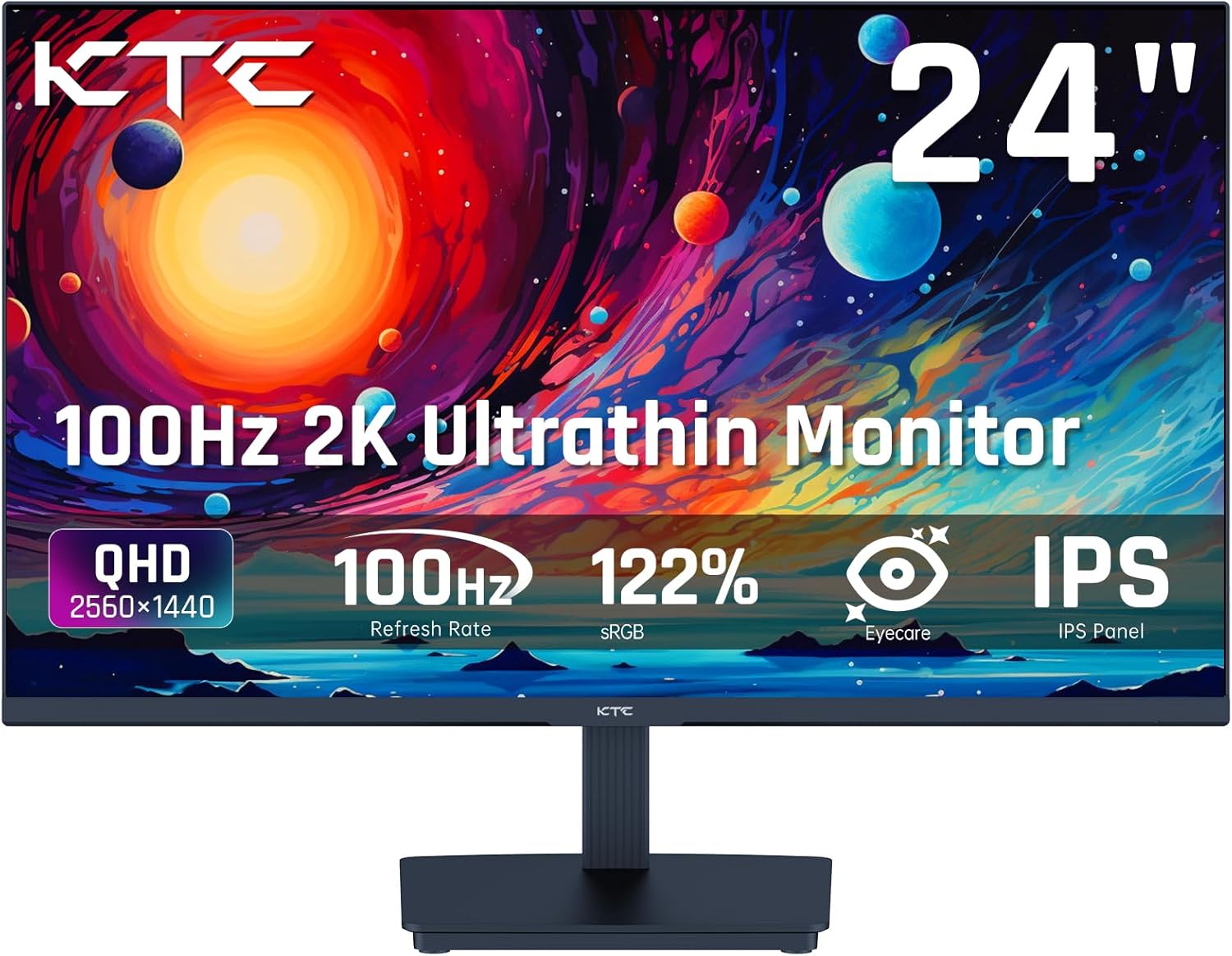 KTC - H24T27 Monitor computadora QHD, 100Hz, 24 pulgadas, IPS, 2K,...