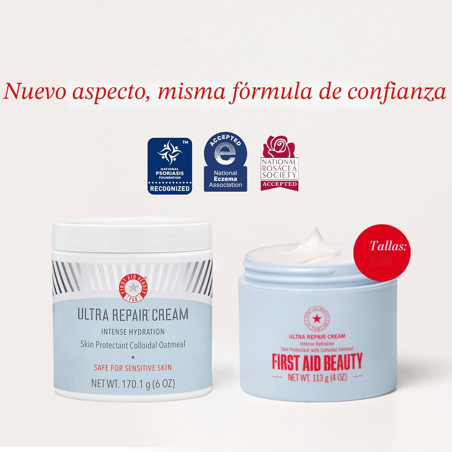 Crema ultra reparadora First Aid Beauty, hidratante facial y corpor...