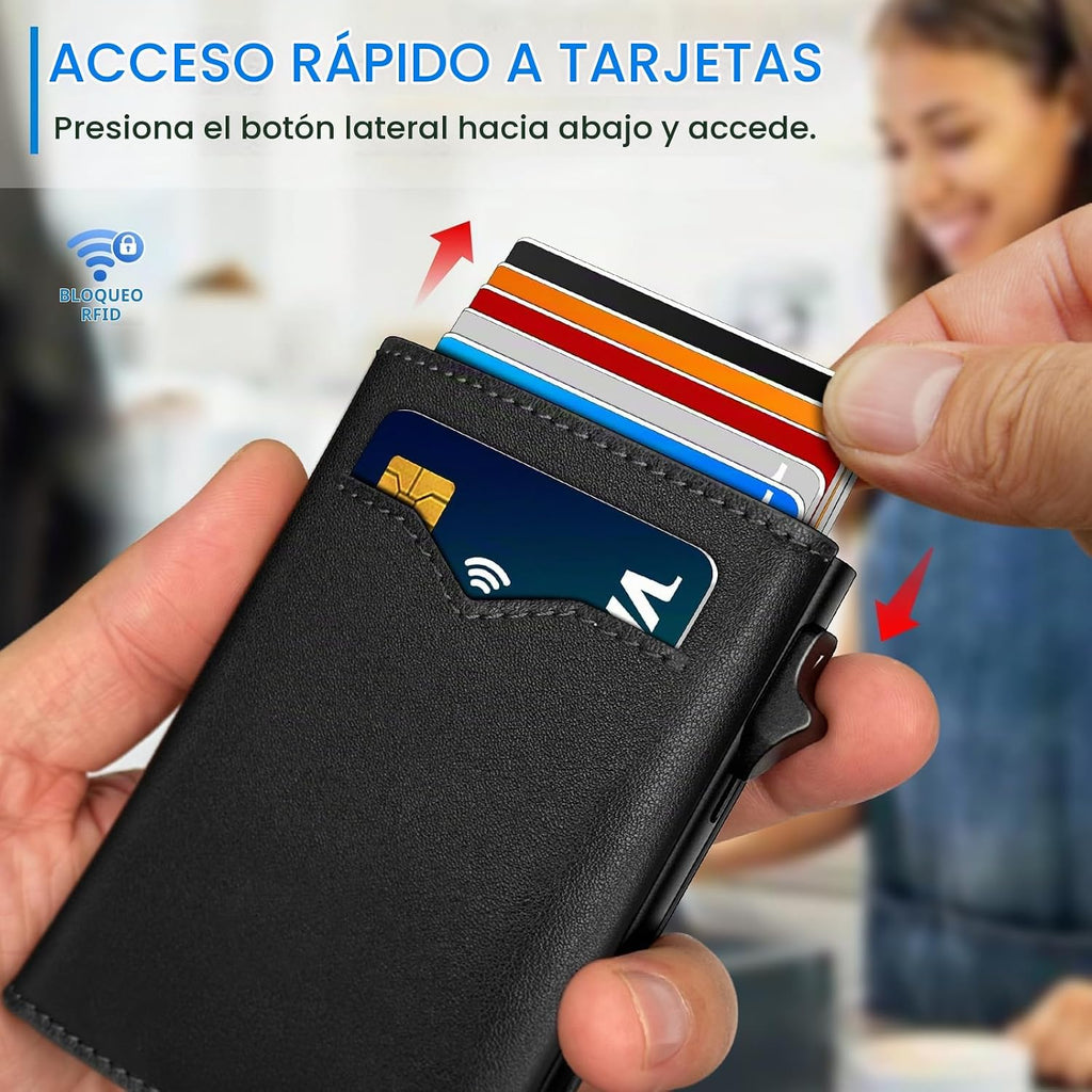 miyozi Cartera para hombre, con bolsillo para efectivo, 2 ventanas...