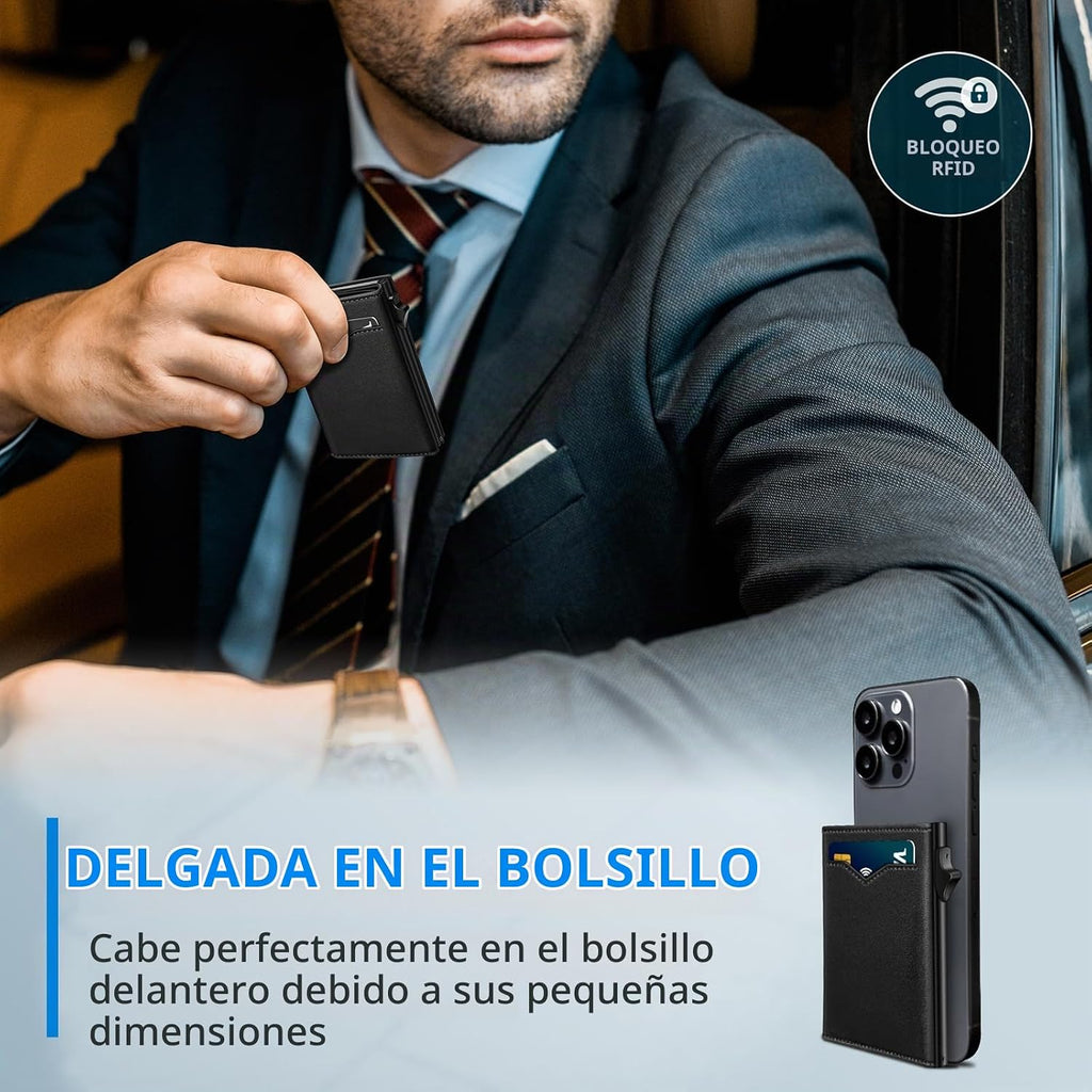 miyozi Cartera para hombre, con bolsillo para efectivo, 2 ventanas...