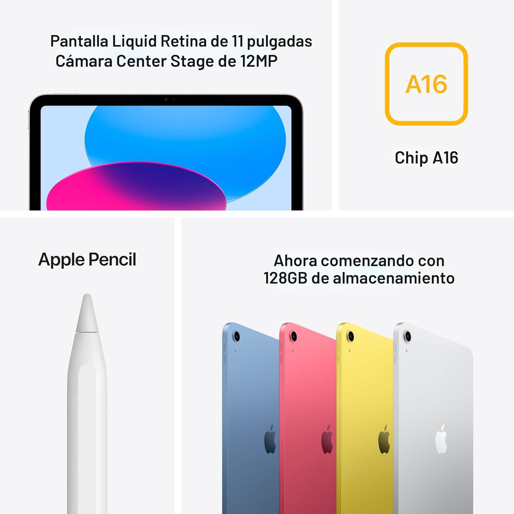 Apple iPad de 11 pulgadas: chip A16, modelo de 11 pulgadas, pantall...