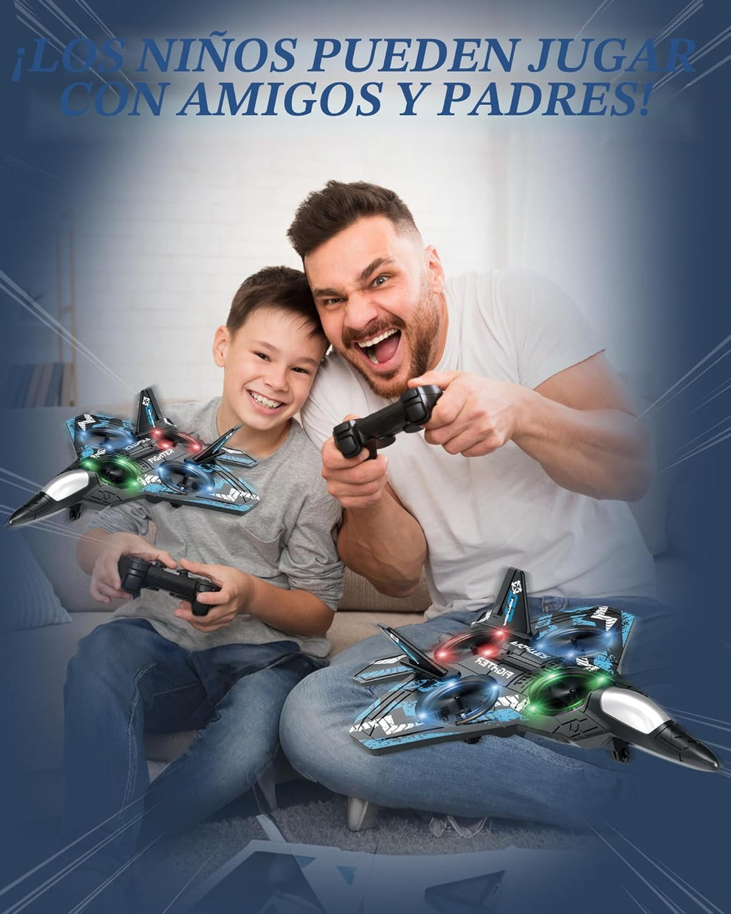 Drones para niños con forma de avión a control remoto, avión de con...