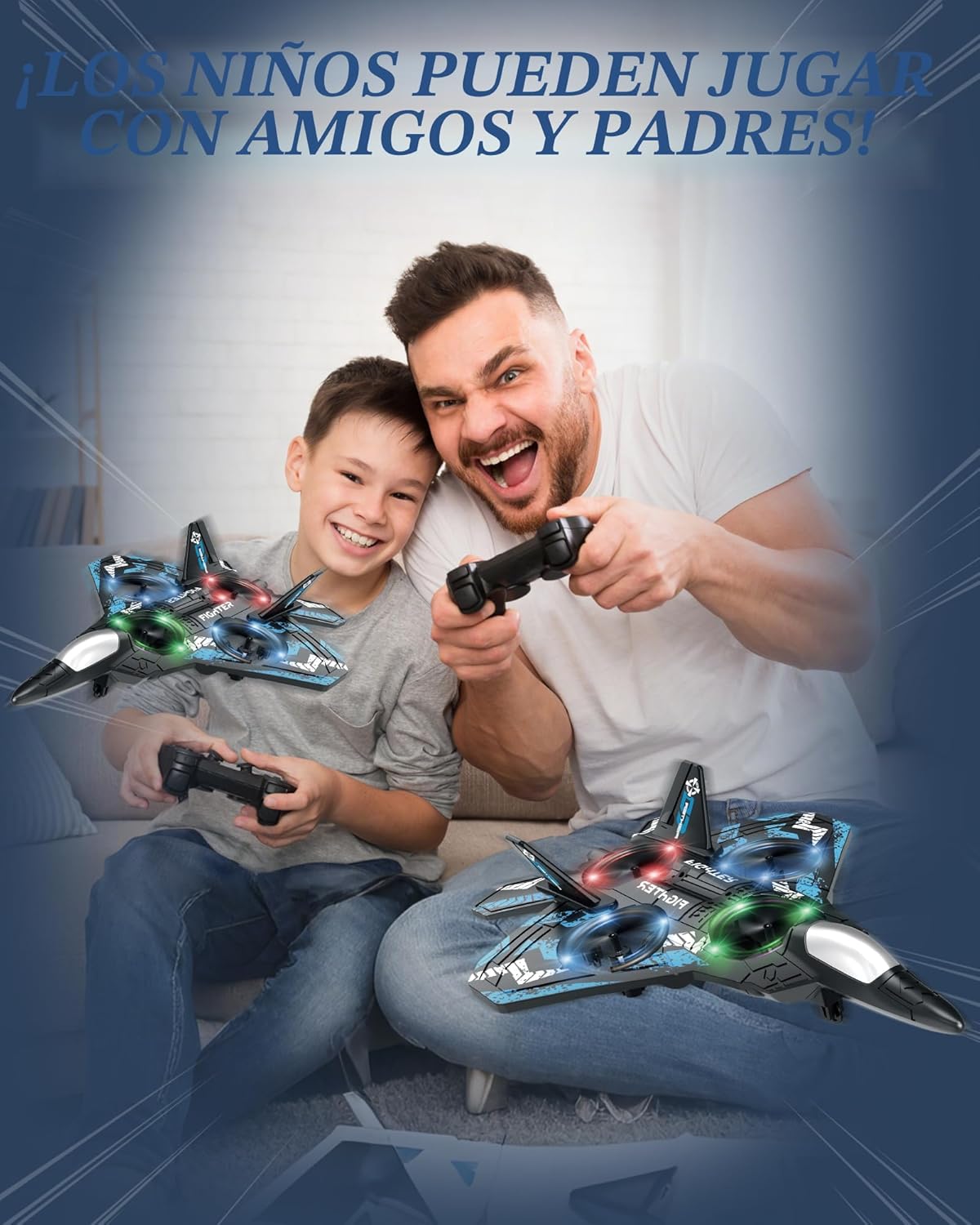 Drones para niños con forma de avión a control remoto, avión de con...