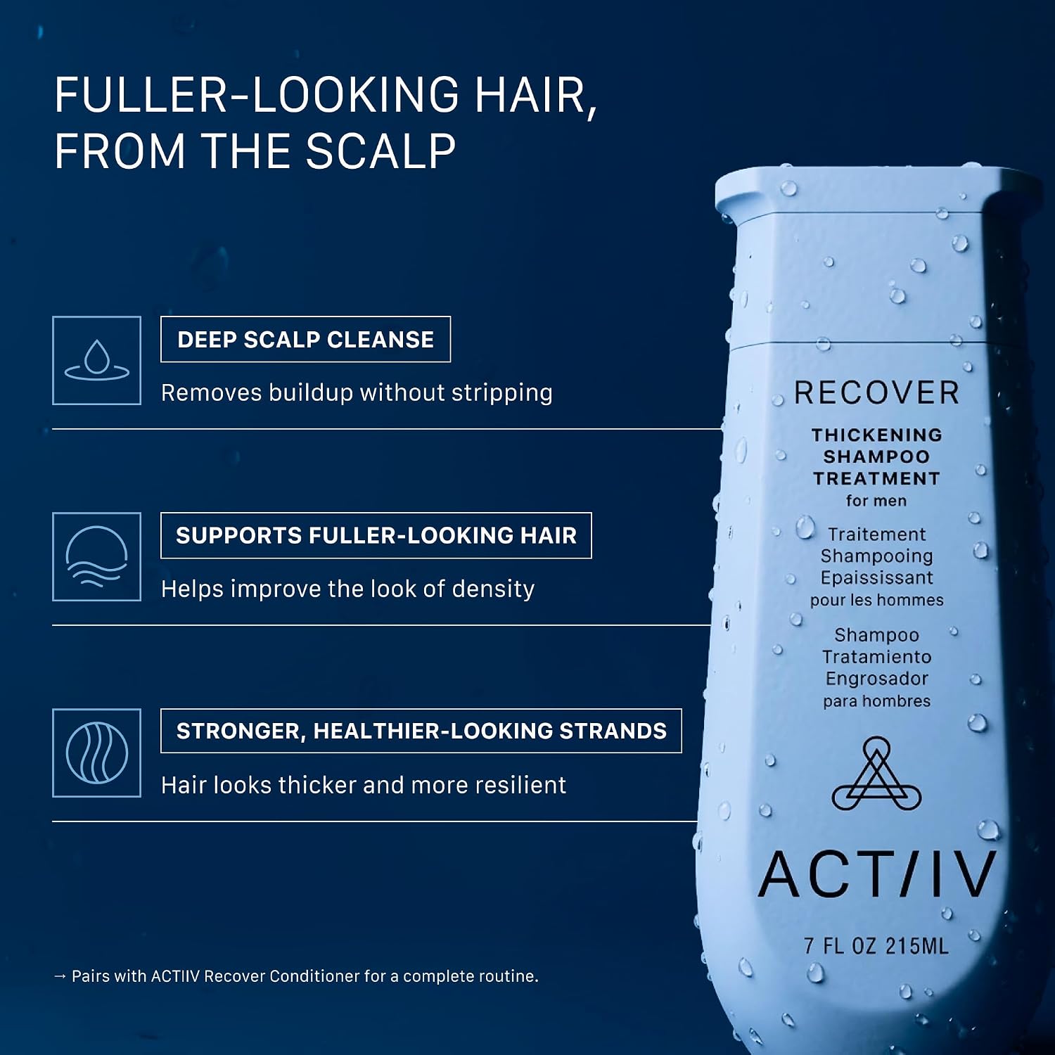 ACTIIV Recover - Tratamiento de champú engrosante para hombres | Ap...