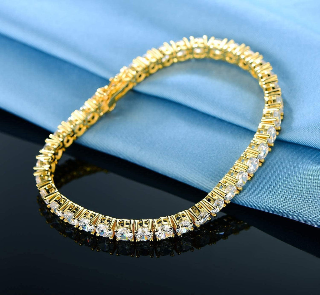 Gemsme - Juego de joyería para boda chapado en oro amarillo\/blanco...