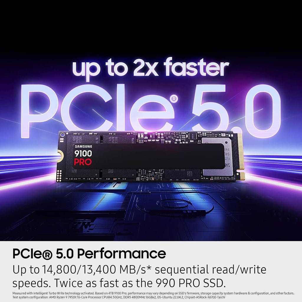 Samsung SSD 9100 PRO 1TB, PCIe 5.0x4 M.2 2280, velocidades de lectu...