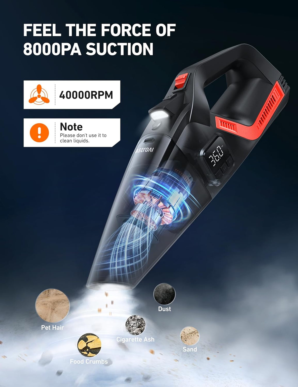 AstroAI 4 en 1 V3 12VDC 16.4FT Inflador de neumáticos y aspiradora...