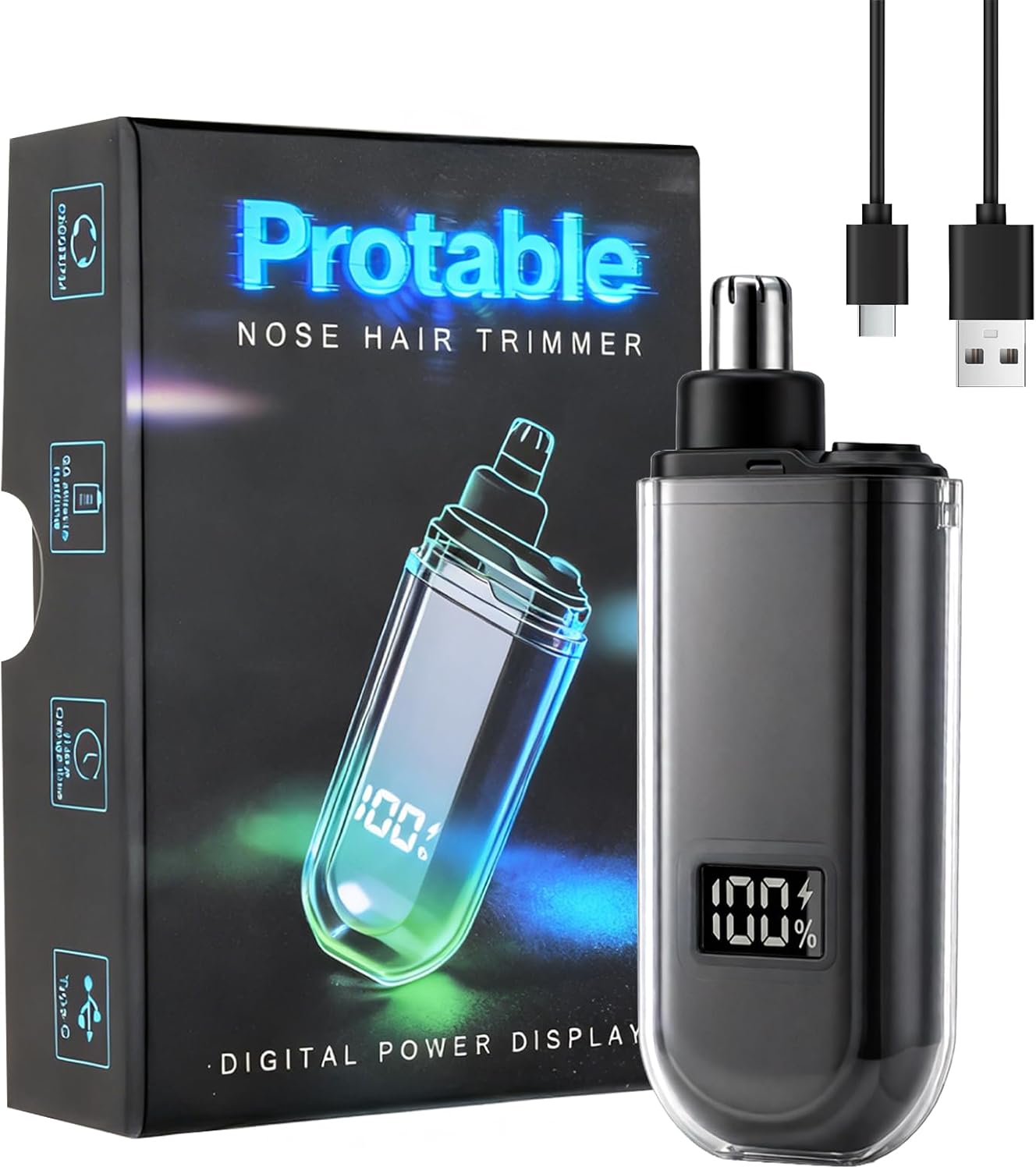 Yunmiss Cortapelos portátil LED Dsiplay para nariz y orejas para ho...
