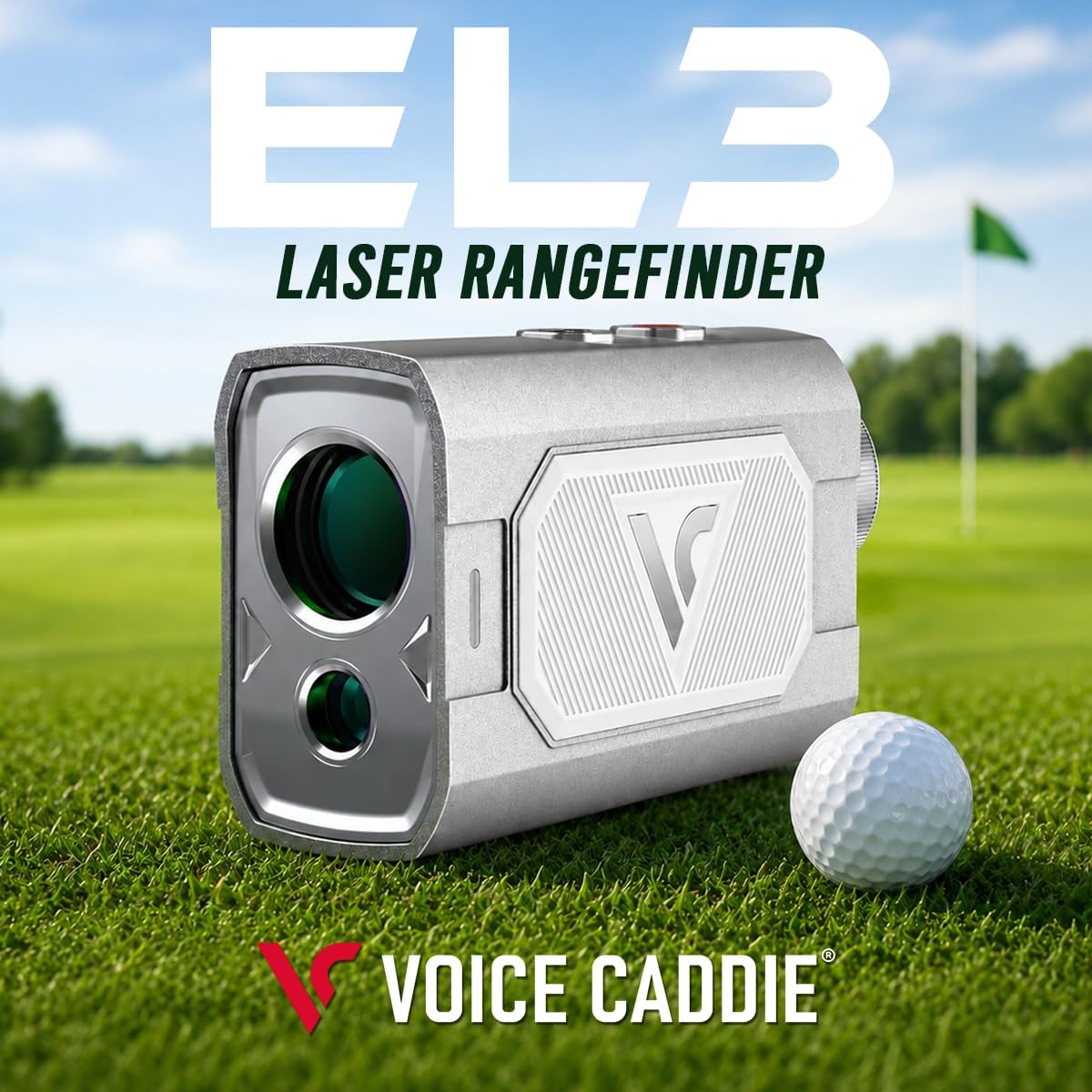Voice Caddie Telémetro de golf láser EL3 con modo bola a pasador, p...