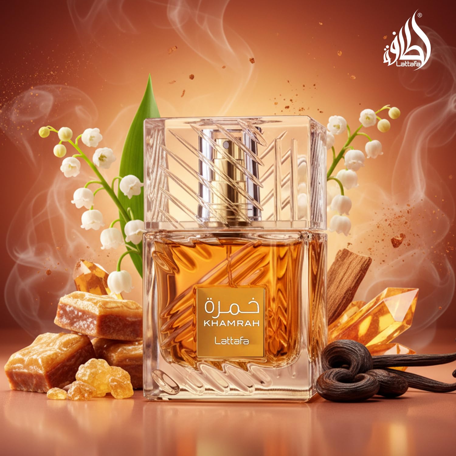 Lattafa Khamrah - Vainilla, picante cálido, ámbar, canela - Perfume...