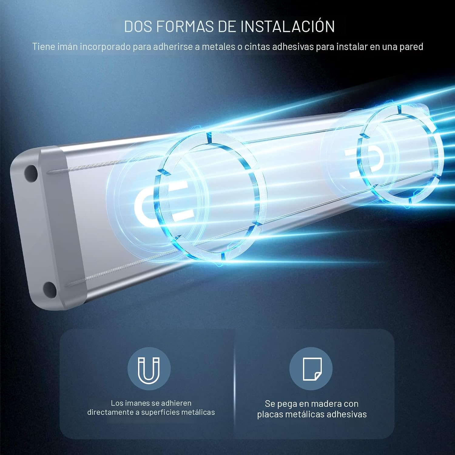 Iluminación para debajo del gabinete, luz recargable con sensor de...