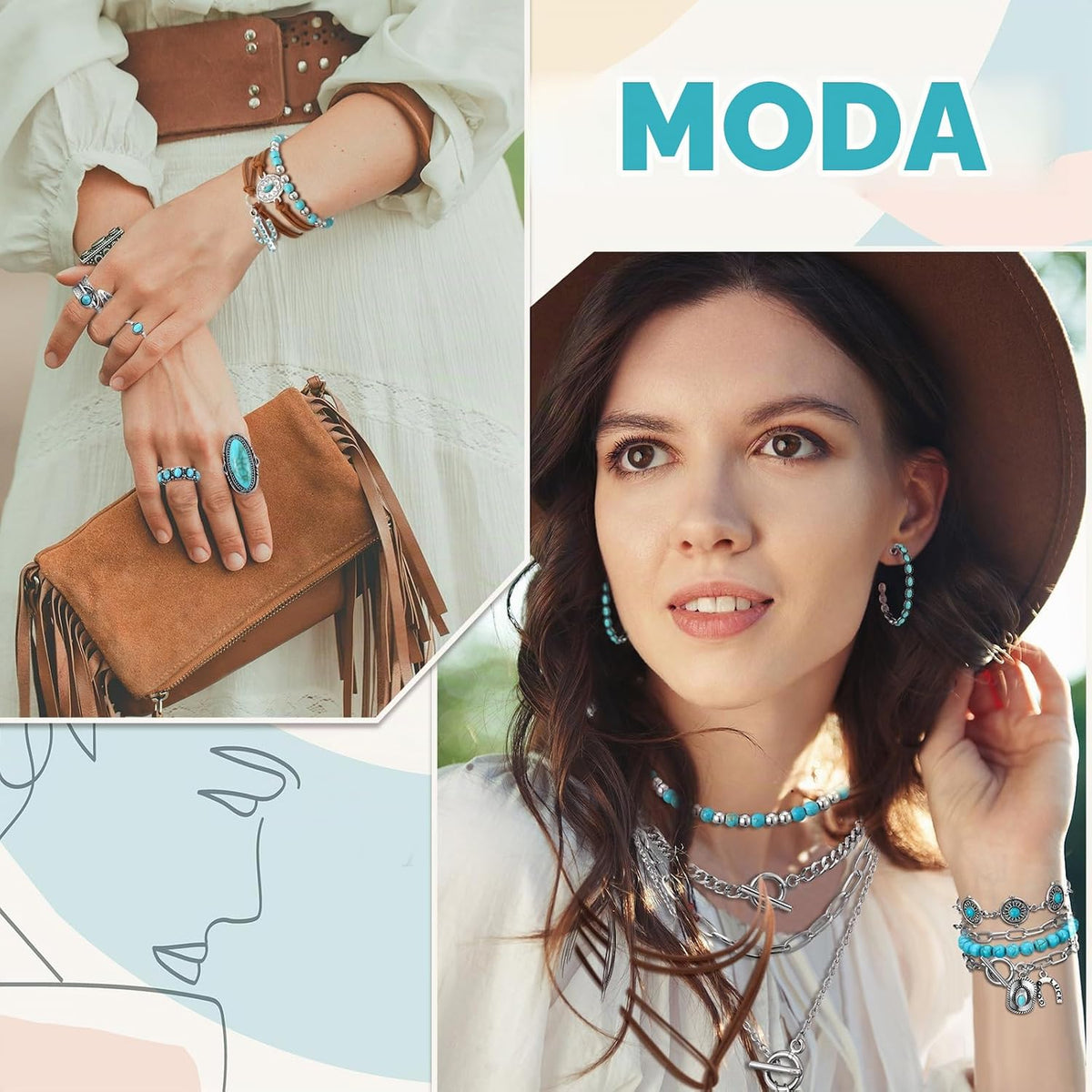 Inbagi Maitys 15 Pcs Halloween Joyería para Mujer Conjunto de Colla...