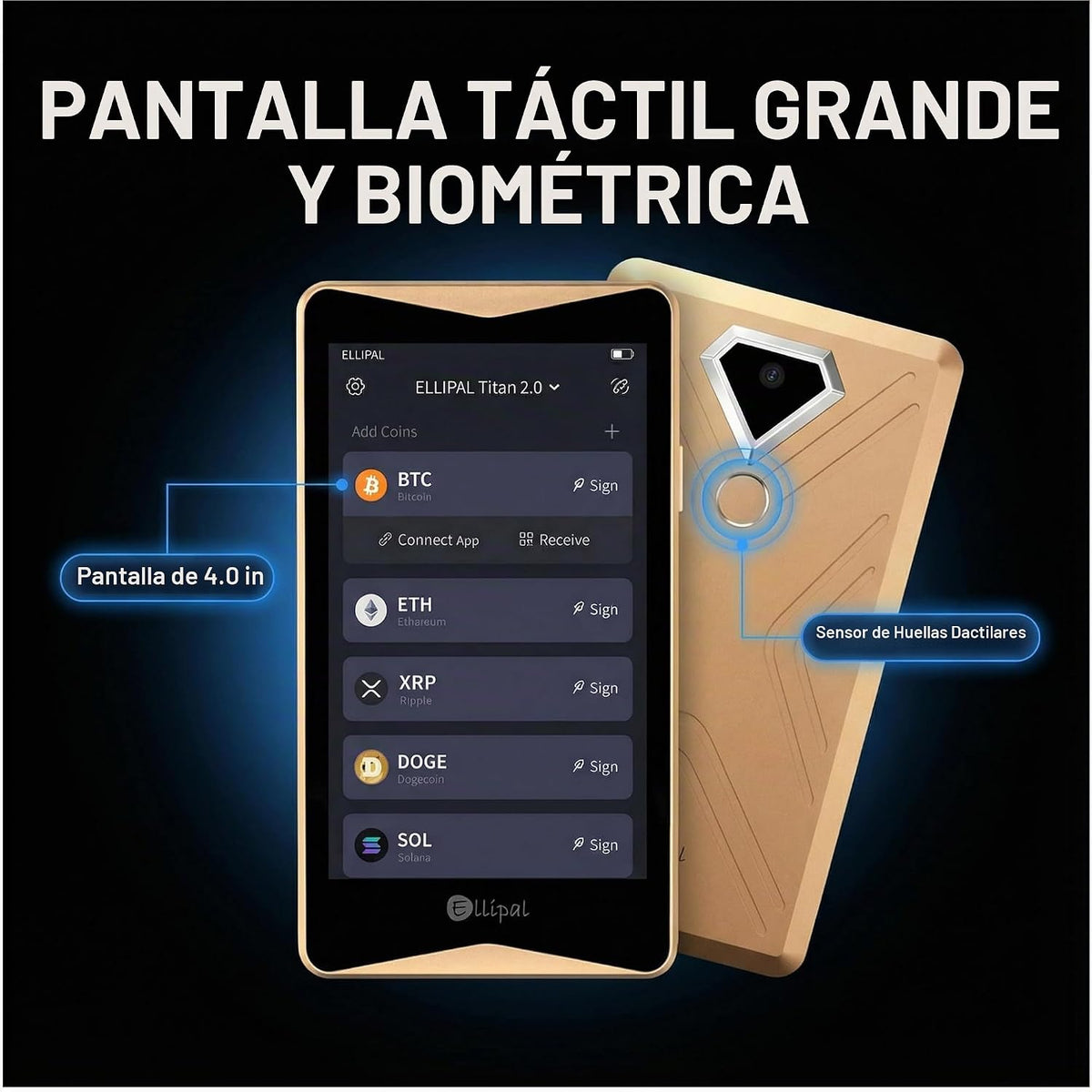 ELLIPAL Titan 2.0 Air-Gapped Crypto Wallet - Cartera fría para Bitc...