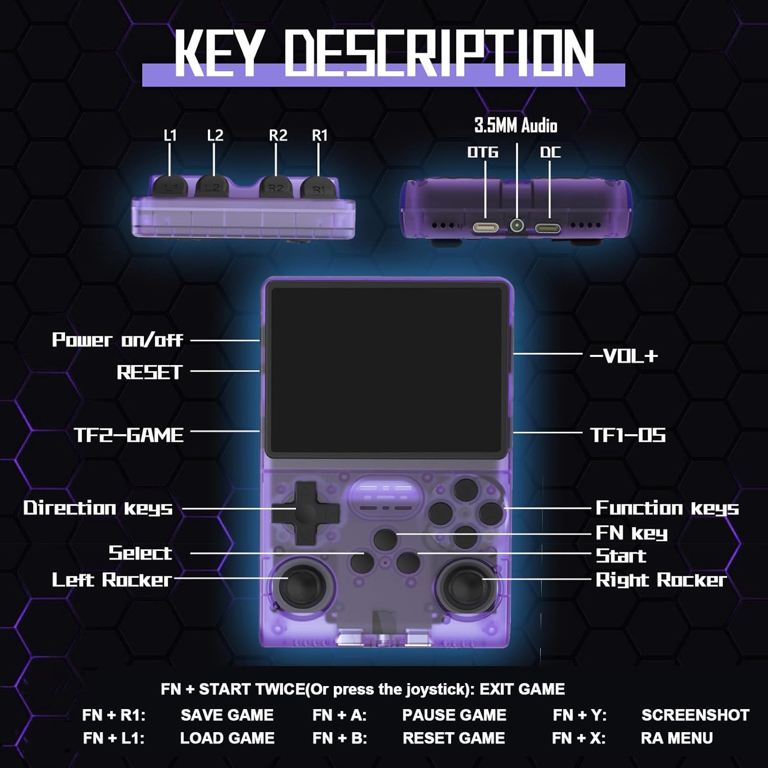 RegiisJoy R40S PRO - Consola de juegos de mano, 30,000 en 1, pantal...