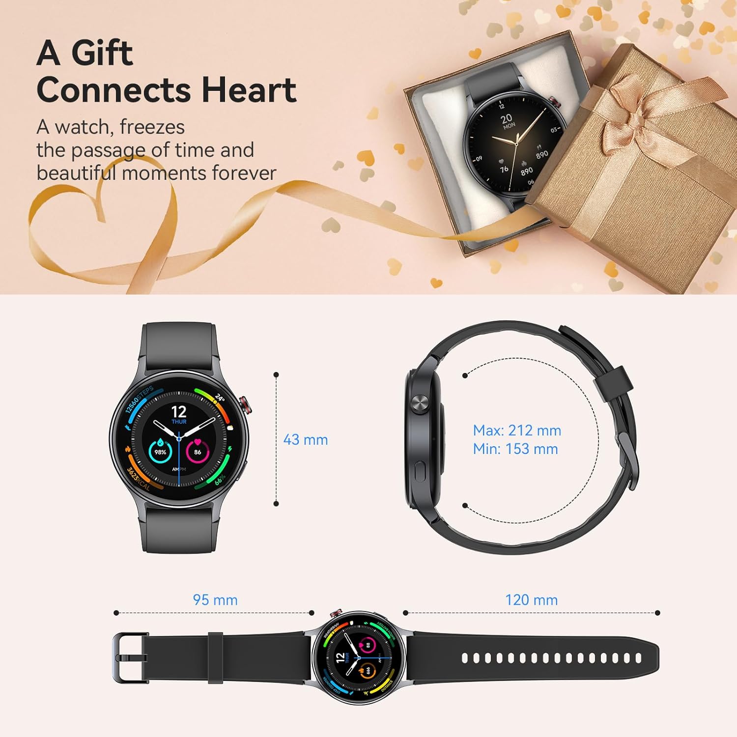 Reloj inteligente para hombres y mujeres, responder\/hacer llamadas...