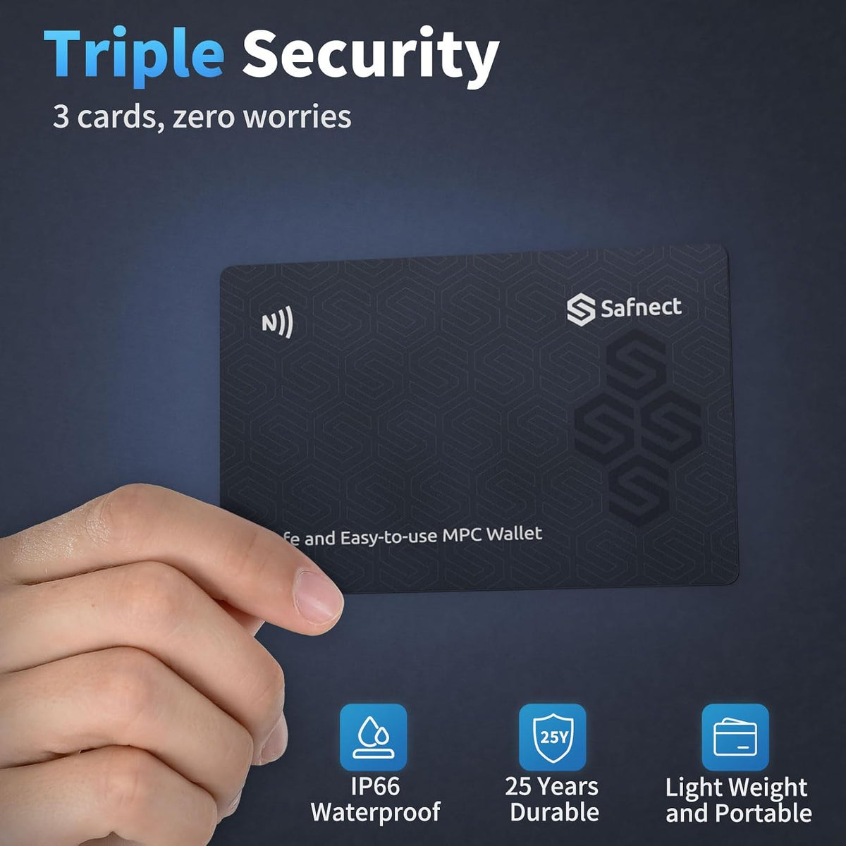 Safnect NFC Crypto Hardware Wallet \u2013 3 tarjetas de reserva sin...