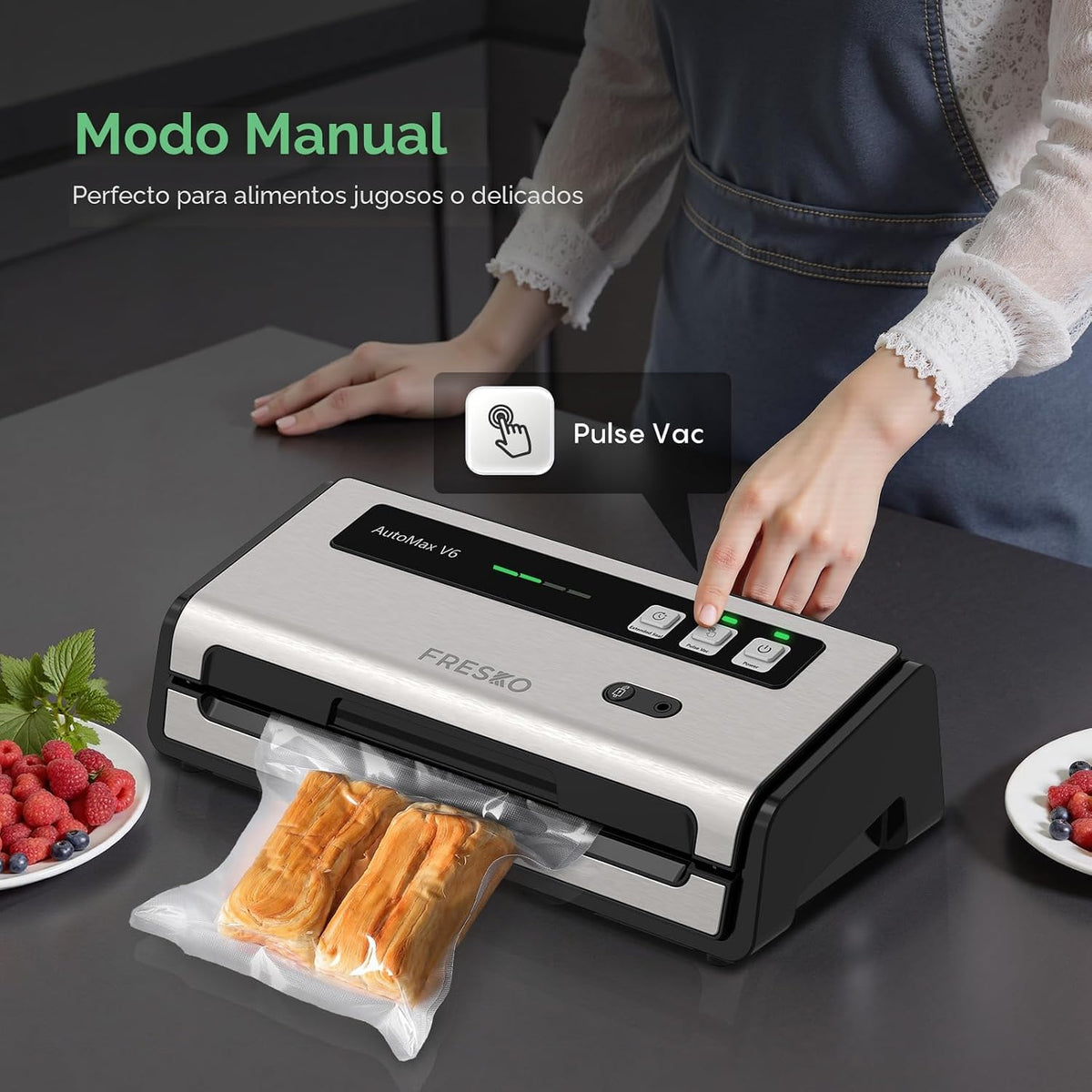 FRESKO Sellador al vacío para alimentos con detección automática de...