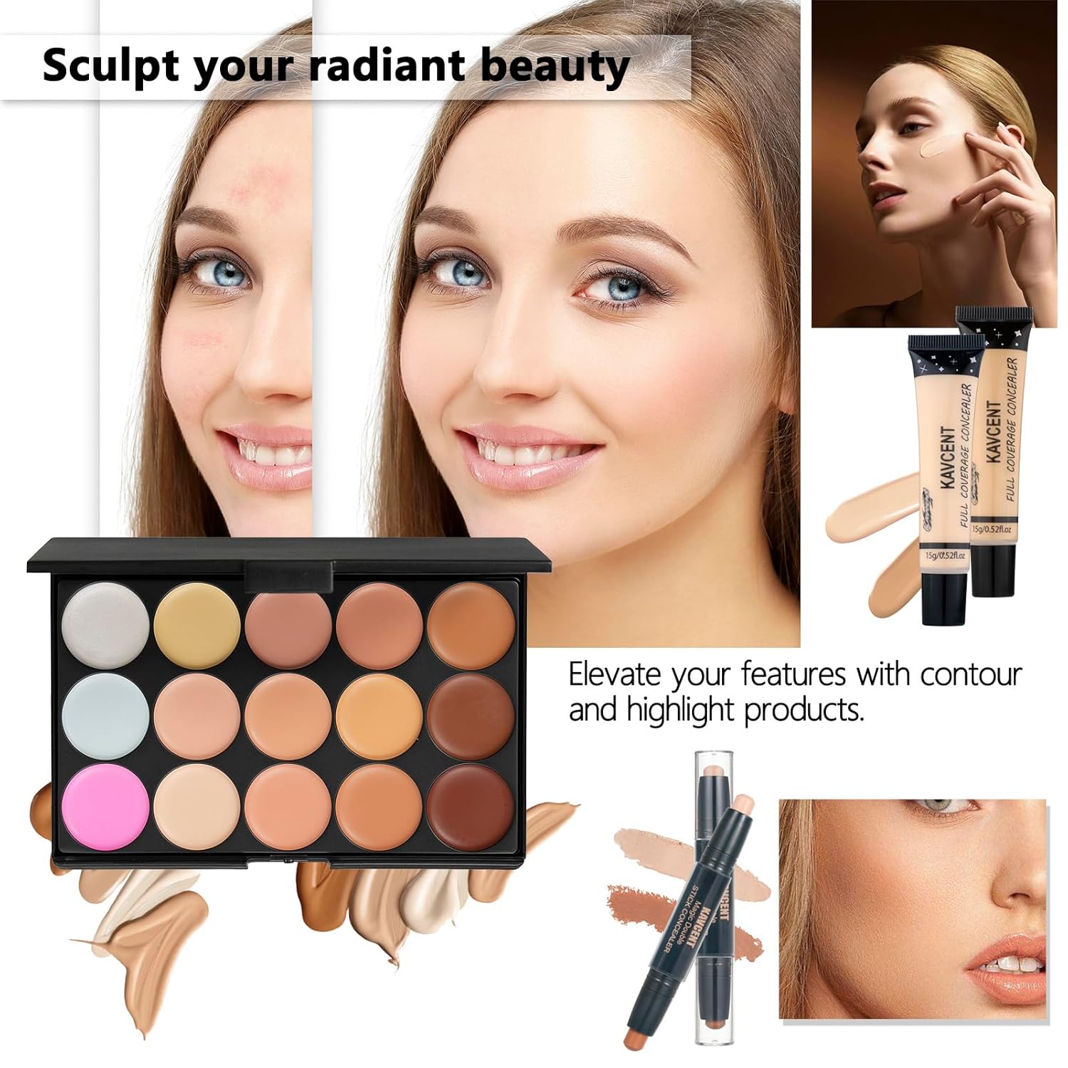 Juego de maquillaje para adolescentes, kit de maquillaje para mujer...
