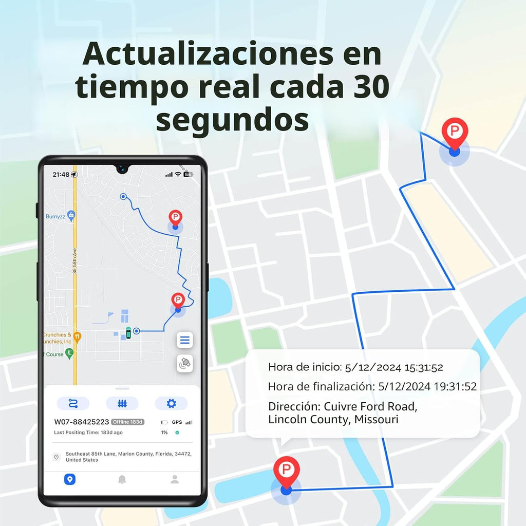 Rastreador GPS magnético para vehículos, sin tarifa mensual, sin |...