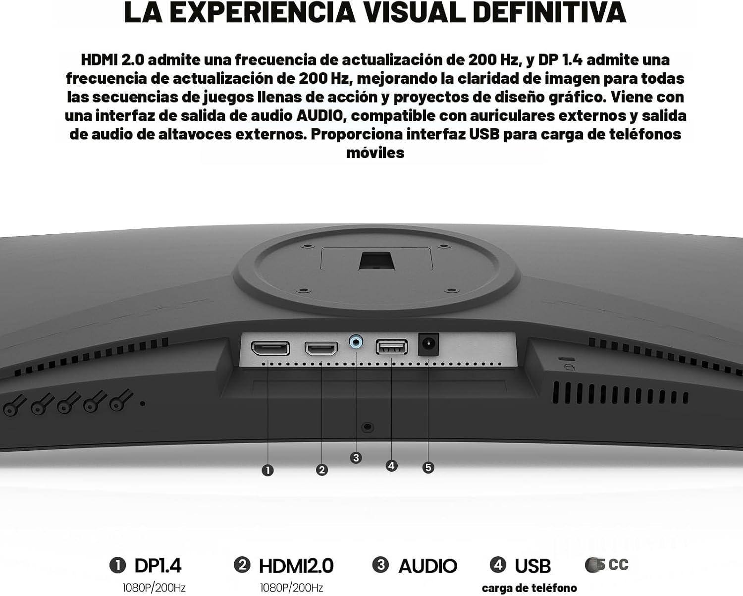CRUA Monitor curvo para juegos de 24 pulgadas, 200 Hz \/ 180 Hz, mo...