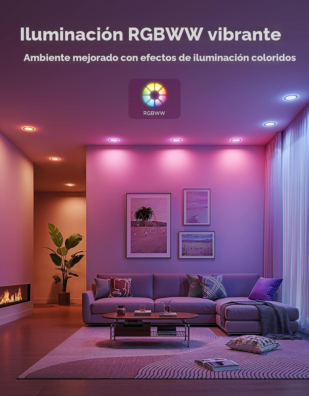 Govee Iluminación empotrada inteligente de 4 pulgadas, luz LED RGBI...
