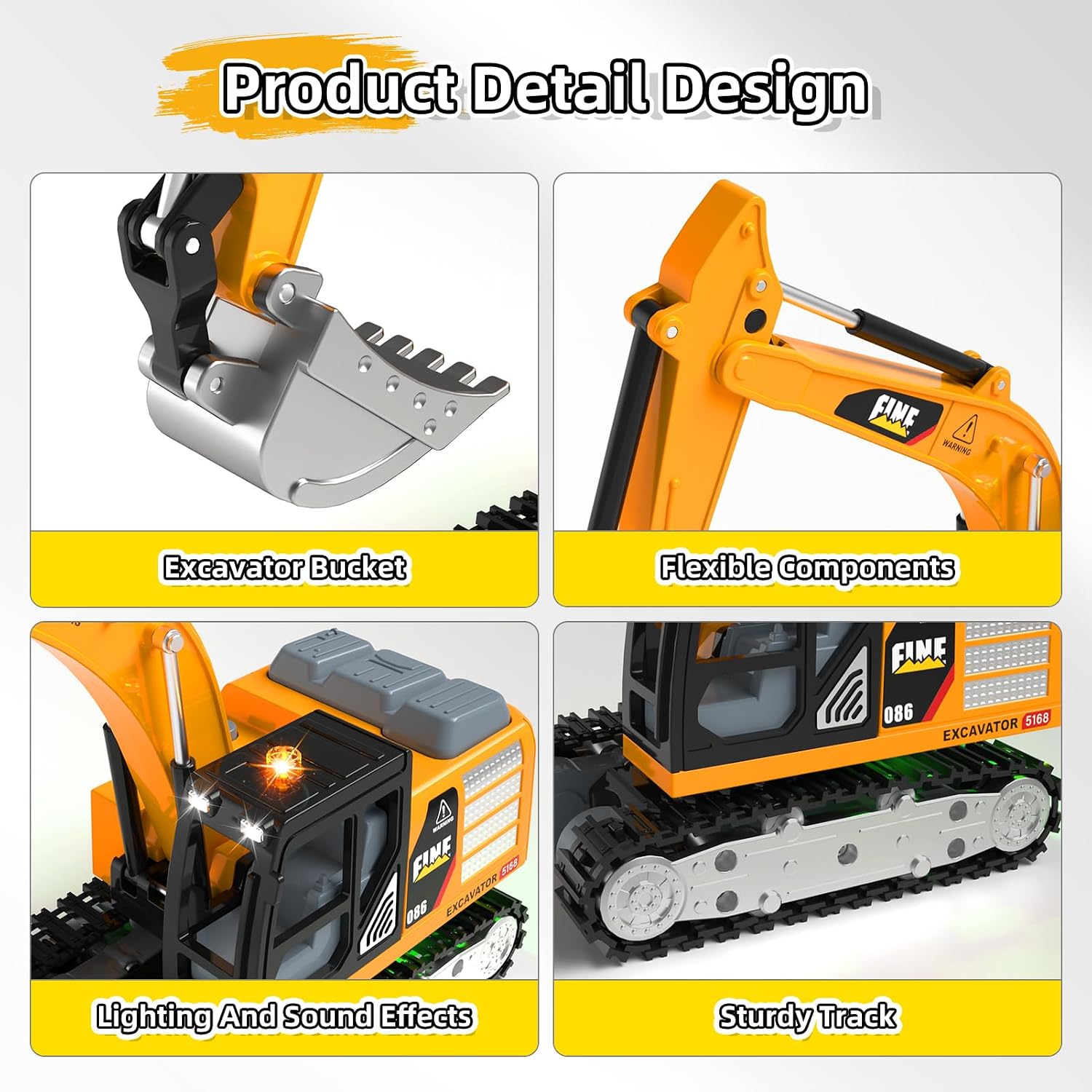 Excavadora de control remoto 1\/64, vehículos de construcción a con...