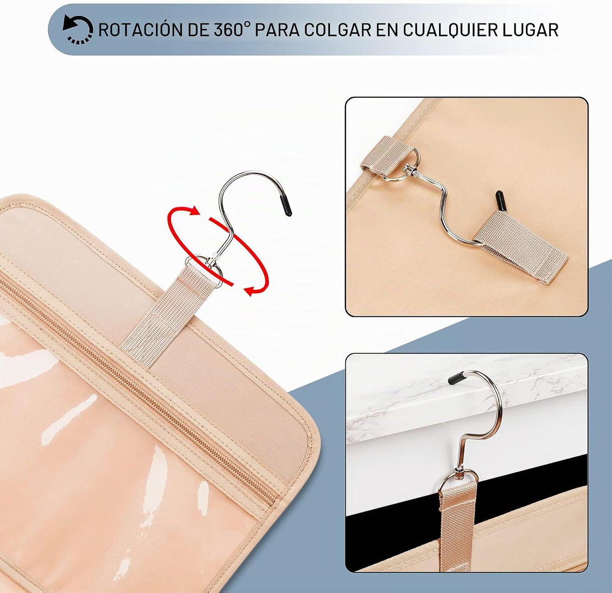 Neceser colgante de viaje para mujeres y hombres, con 6 fundas de b...
