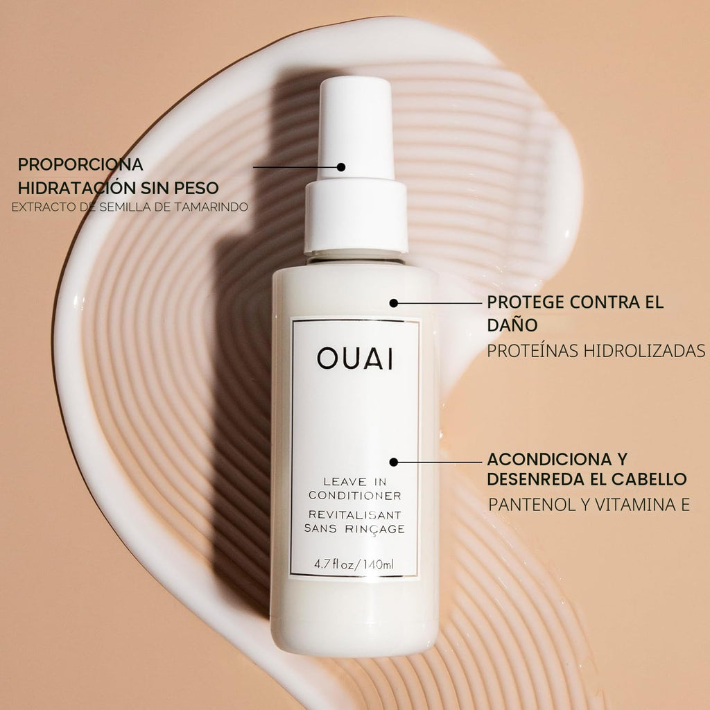 OUAI Acondicionador sin enjuague de tamaño completo y tamaño de via...