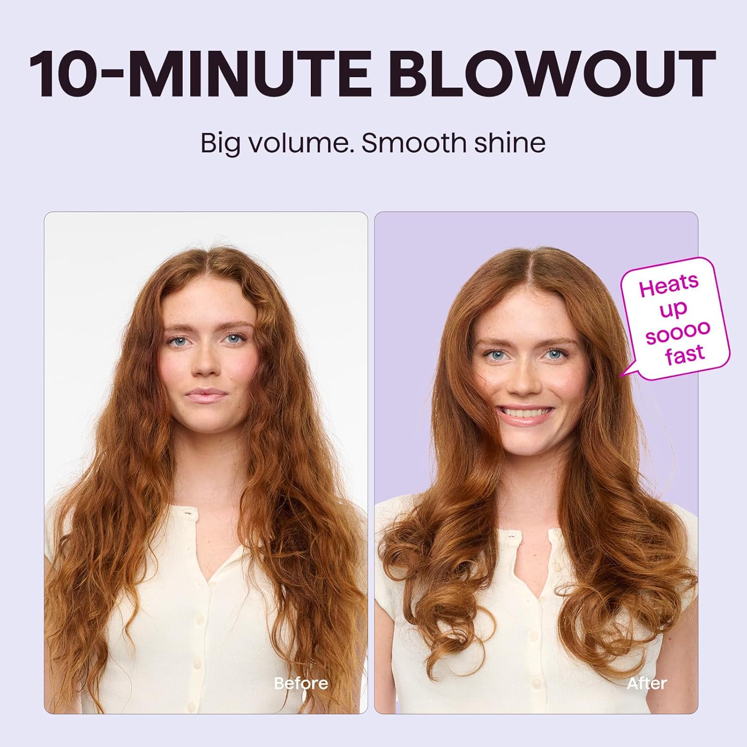 Wavytalk Cepillo térmico Blowout Boost Grande, cepillo redondo cale...