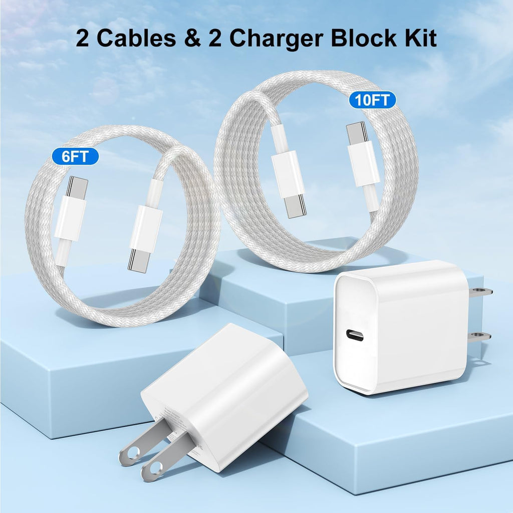 deloni Cargadores de carga rápida para iPhone 15 y 16, paquete de 2...