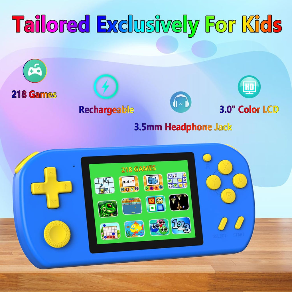 TEBIYOU Juegos de mano para niños con 218 juegos de video incorpora...