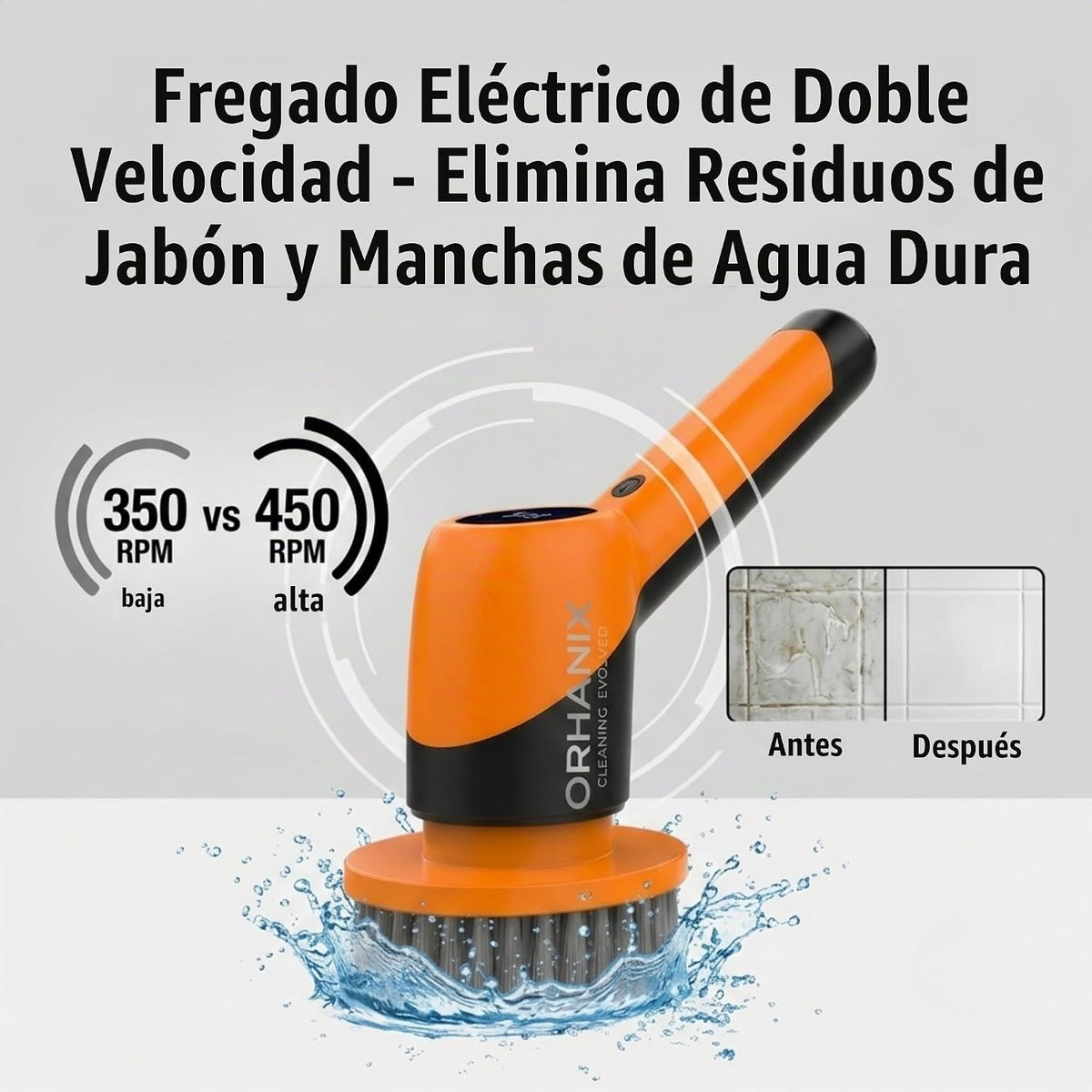Orhanix Power Spin Scrubber - Cepillo de limpieza inalámbrico con m...