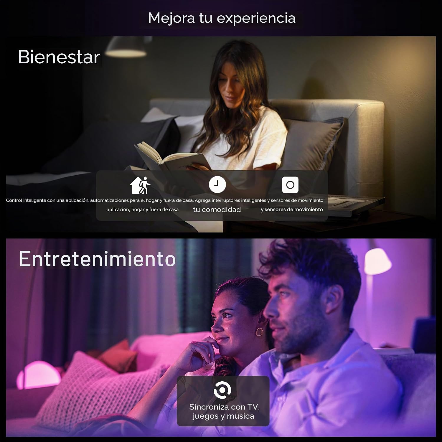 Kit básico esencial de Philips Hue: Bridge + 4 bombillas inteligent...