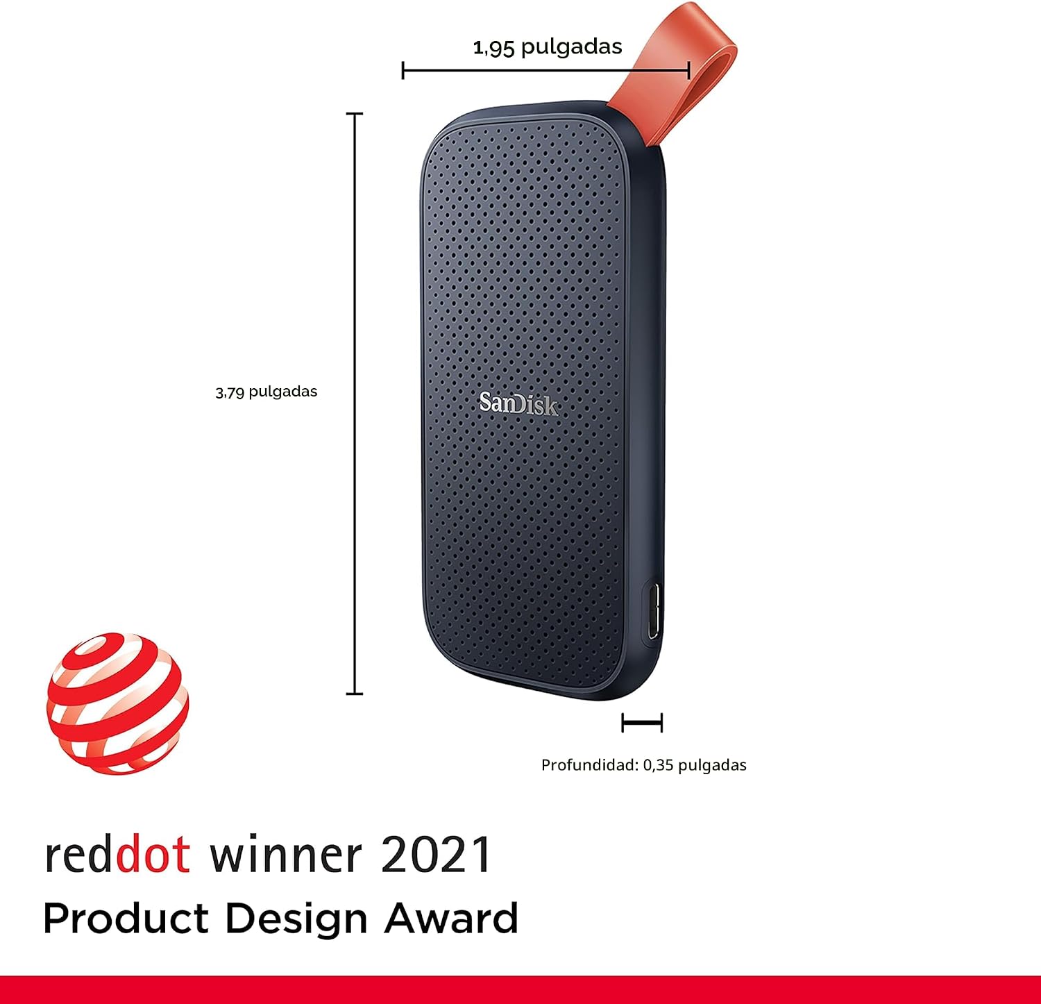 SanDisk - SSD portátil de 2TB, hasta 800MB\/s, USB-C, USB 3.2 Gen 2...