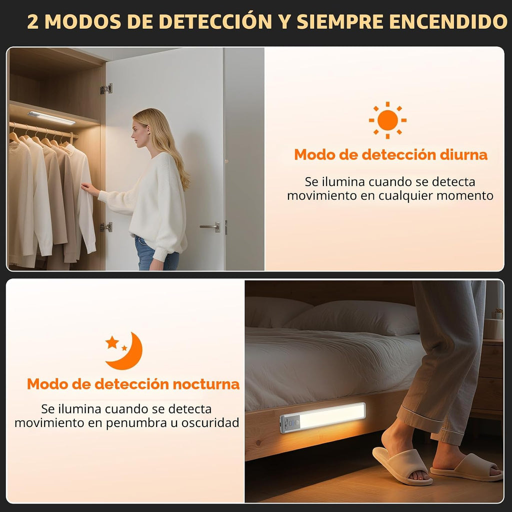 Iluminación inalámbrica para debajo del gabinete, luz recargable co...