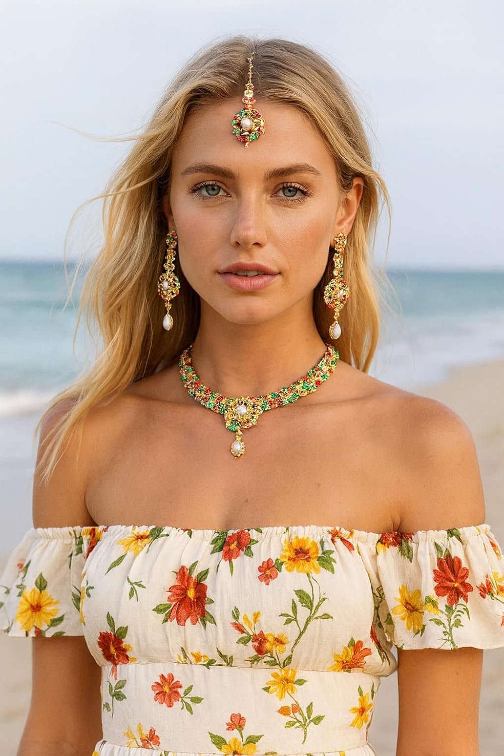 Conjuntos de joyas Touchstone para mujer, joyería india para boda,...