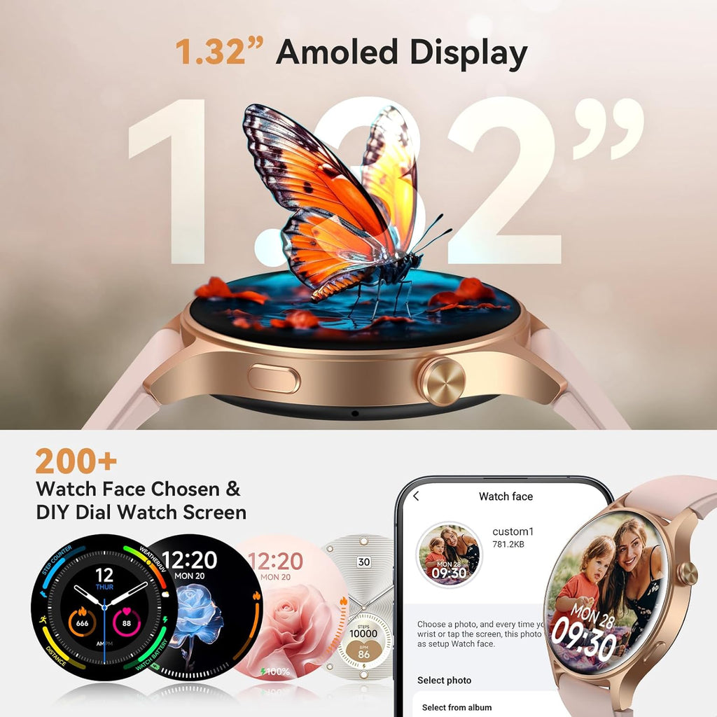 Reloj inteligente para mujer, responder\/hacer llamadas, pantalla u...