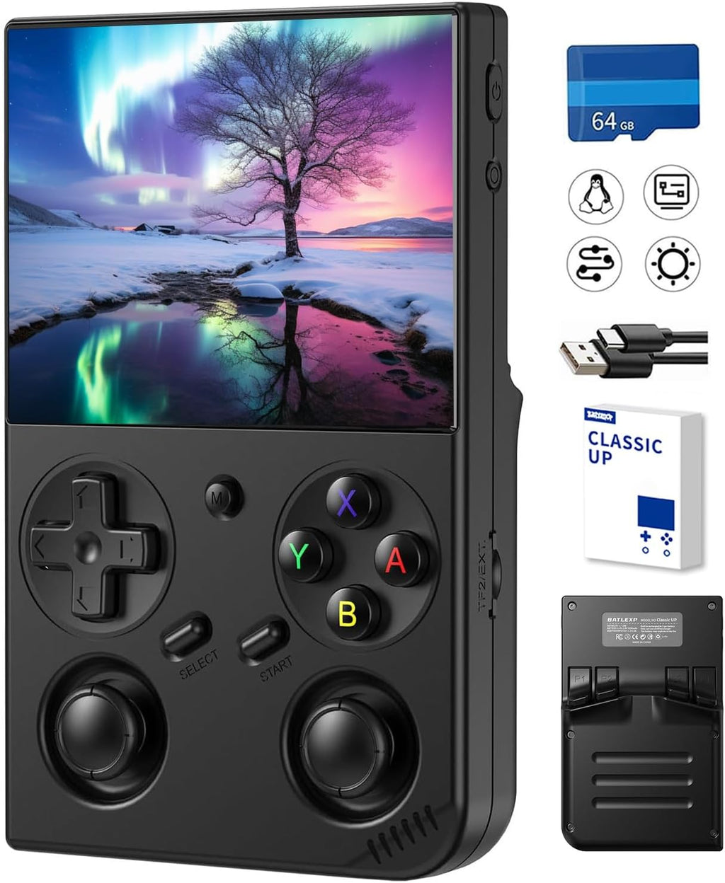 Classic Up - Consola de juegos de mano retro, juego portátil con pa...