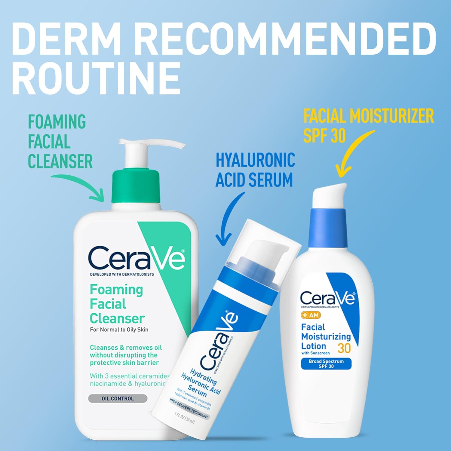 CeraVe AM Loción hidratante facial con SPF 30, hidratante facial si...