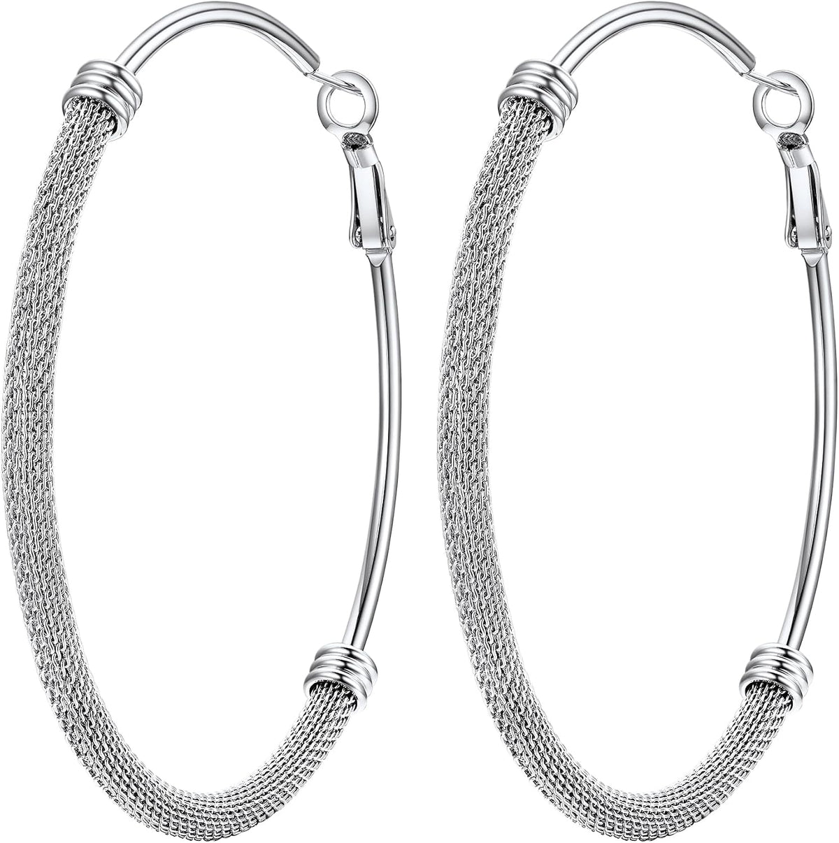 PROSTEEL 12\/16\/24\/32\/40 Pulgadas Aretes de Aro Gruesos para Muj...