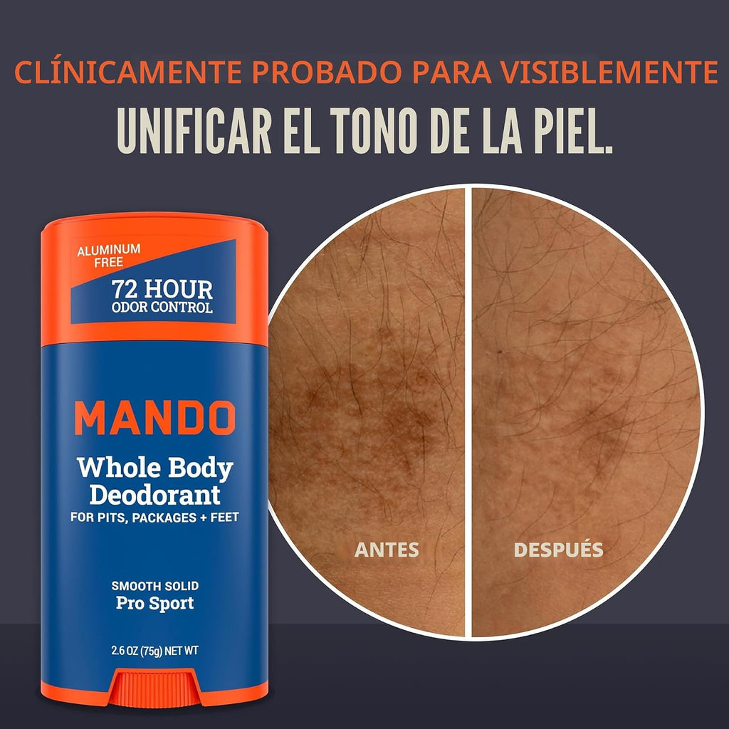 Mando Desodorante de cuerpo entero para hombres, barra lisa y sólid...