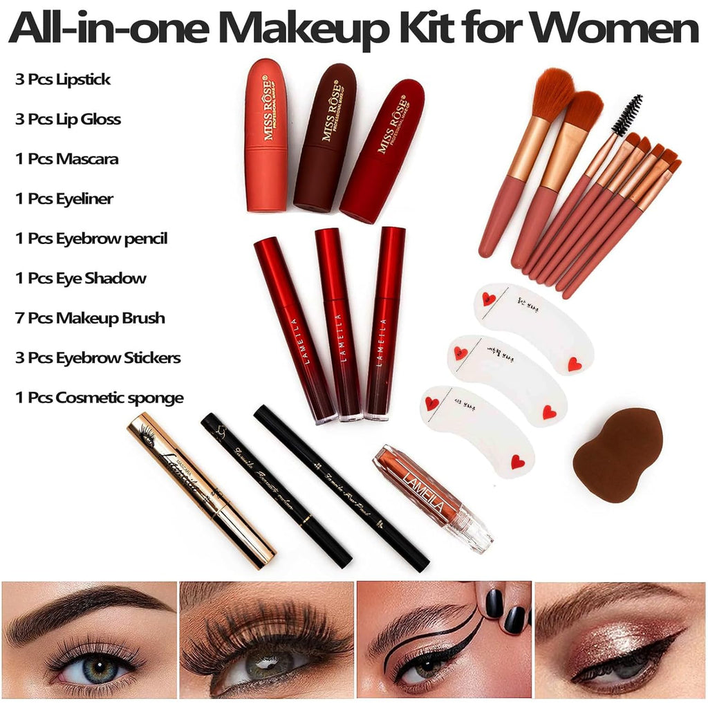 MISS ROSE M - Paleta de maquillaje profesional de 187 colores, kit...
