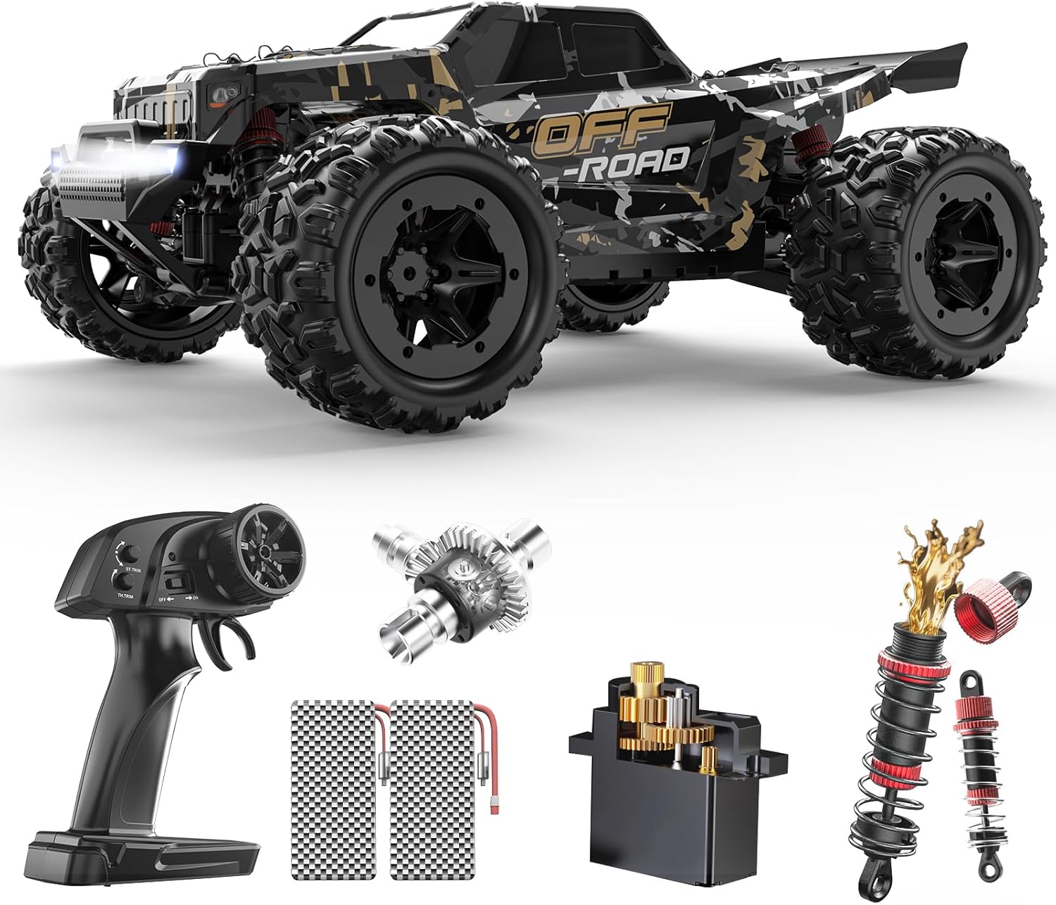 DEERC 9309E - Coches RC todoterreno rápidos para adultos 40KPH, cam...