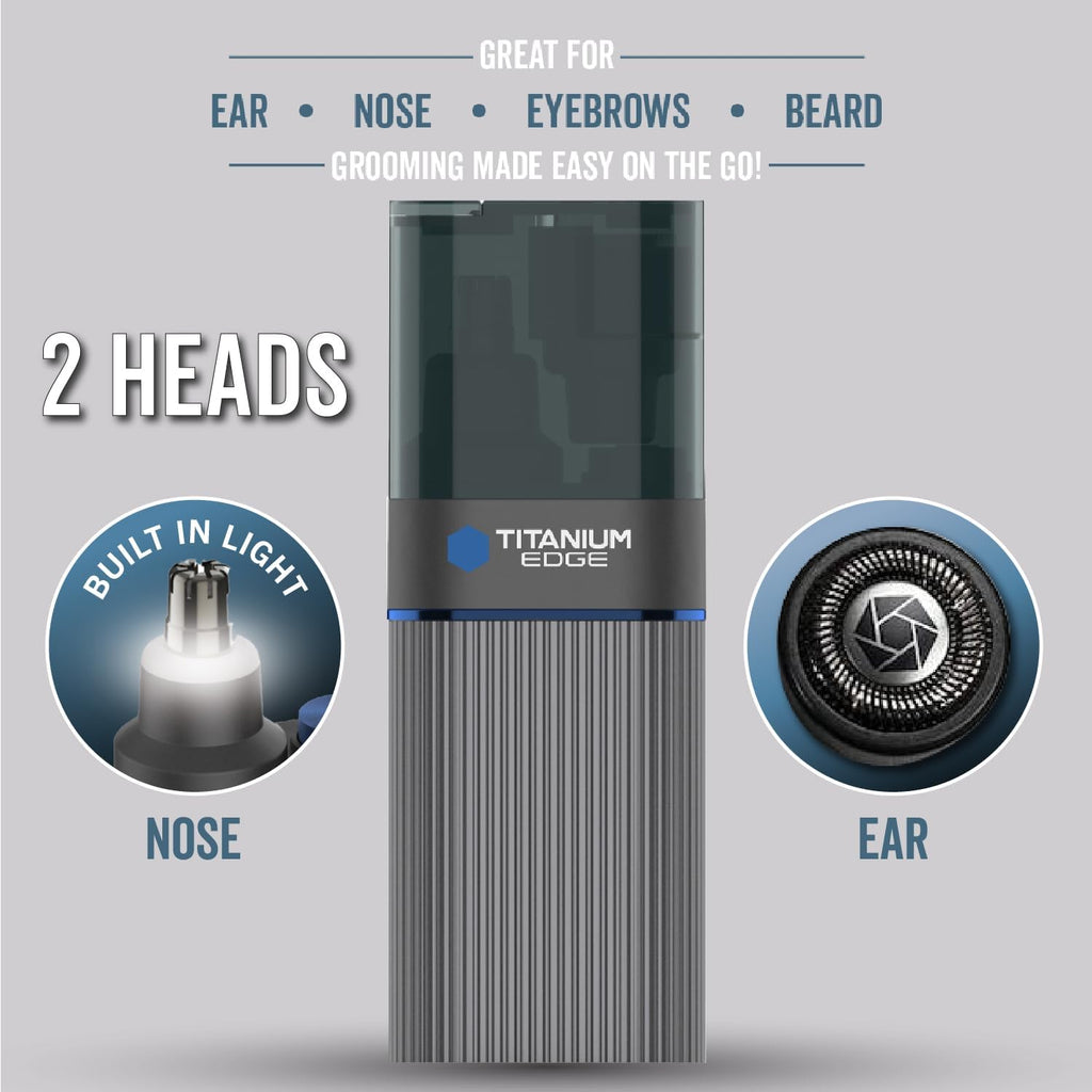 Microtouch Titanium Edge - Recortador de orejas y nariz con doble c...