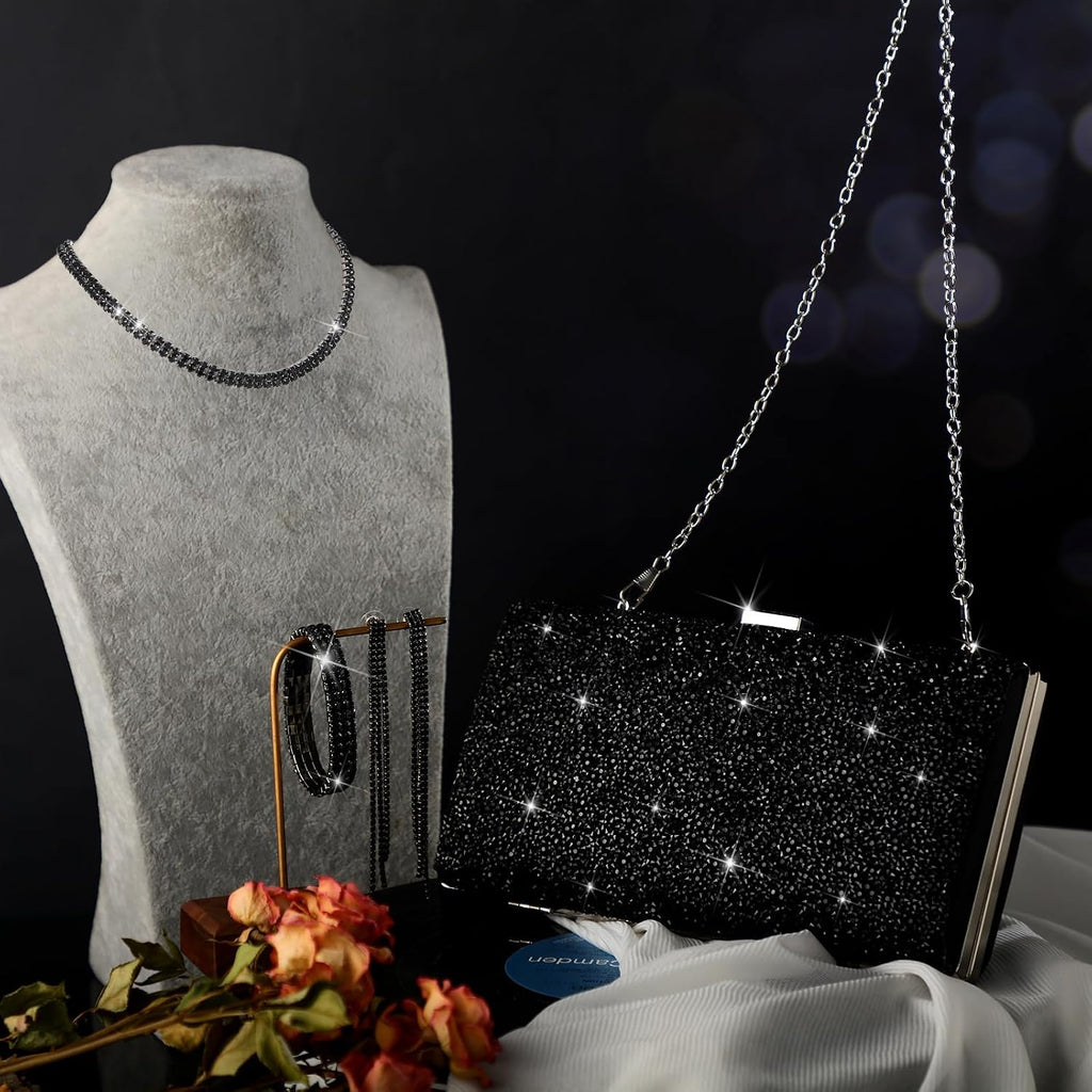 Kigeli 4 Pcs Rhinestone Jewelry Set