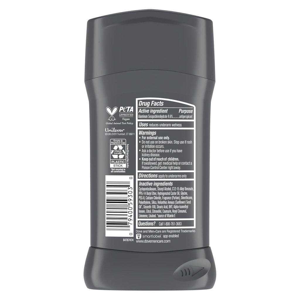 Dove Men+Care - Desodorante en barra para defensa de manchas para h...
